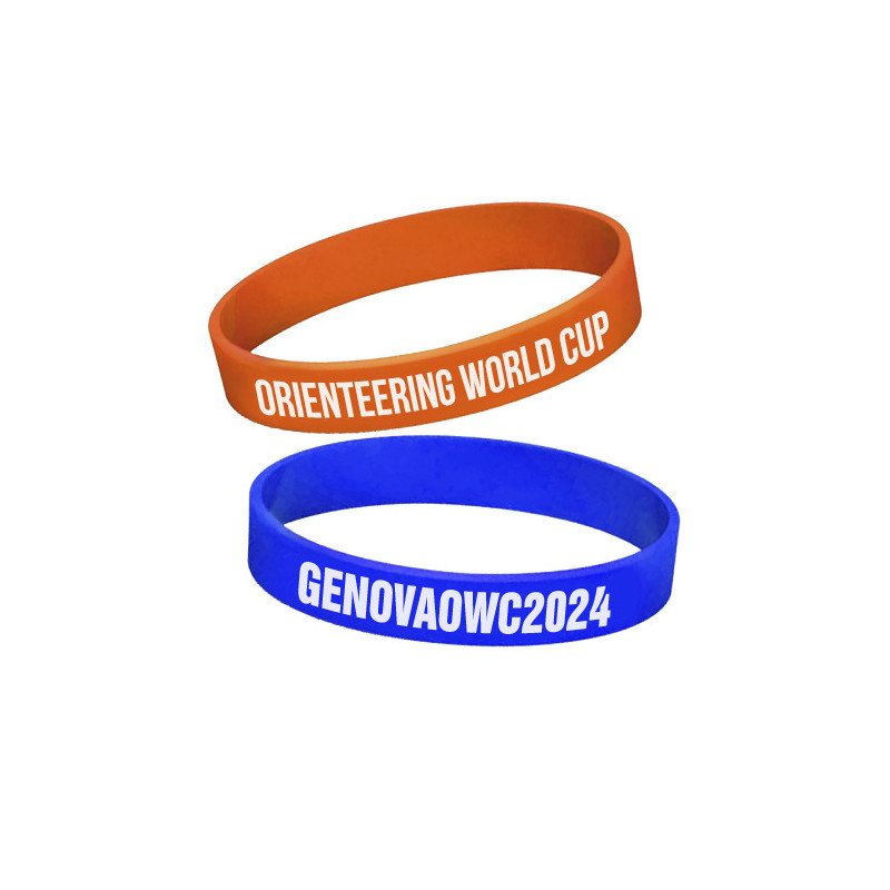 Braccialetti coordinati in gomma Personalizzati Orienteering World Cup 2024 e Genova OWC 2024