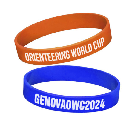 Braccialetti coordinati in gomma Personalizzati Orienteering World Cup 2024 e Genova OWC 2024